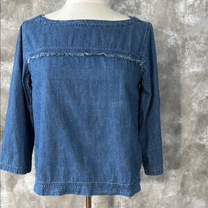 Madewell Blue Boxy 3/4 Sleeve Blouse
(Love 10)